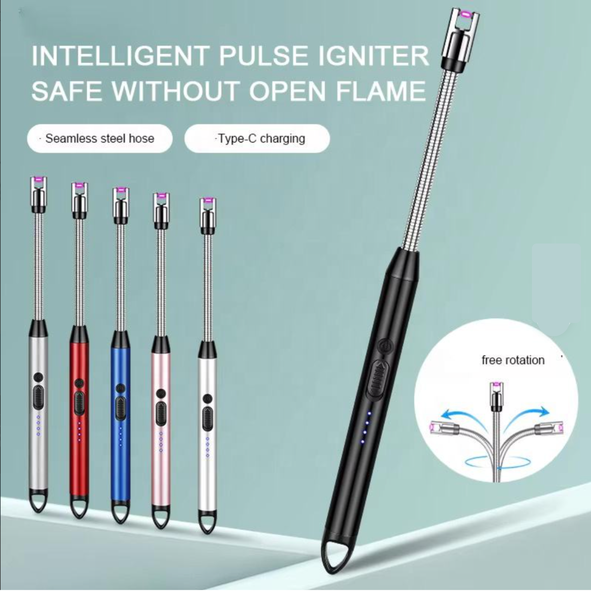 Electric Gas Lighter for Kitchen | C-Type Rechargeable USB Lighter for Stove Candle BBQ | 600 Uses | 1 Year Warranty