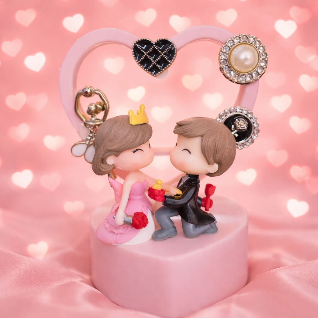 Valentine's Day Gift for Boyfriend - Propose Day Miniature Gift for Husband - Couple Resin Miniature Showpiece Statue for Home Decor Anniversary Birthday Gift