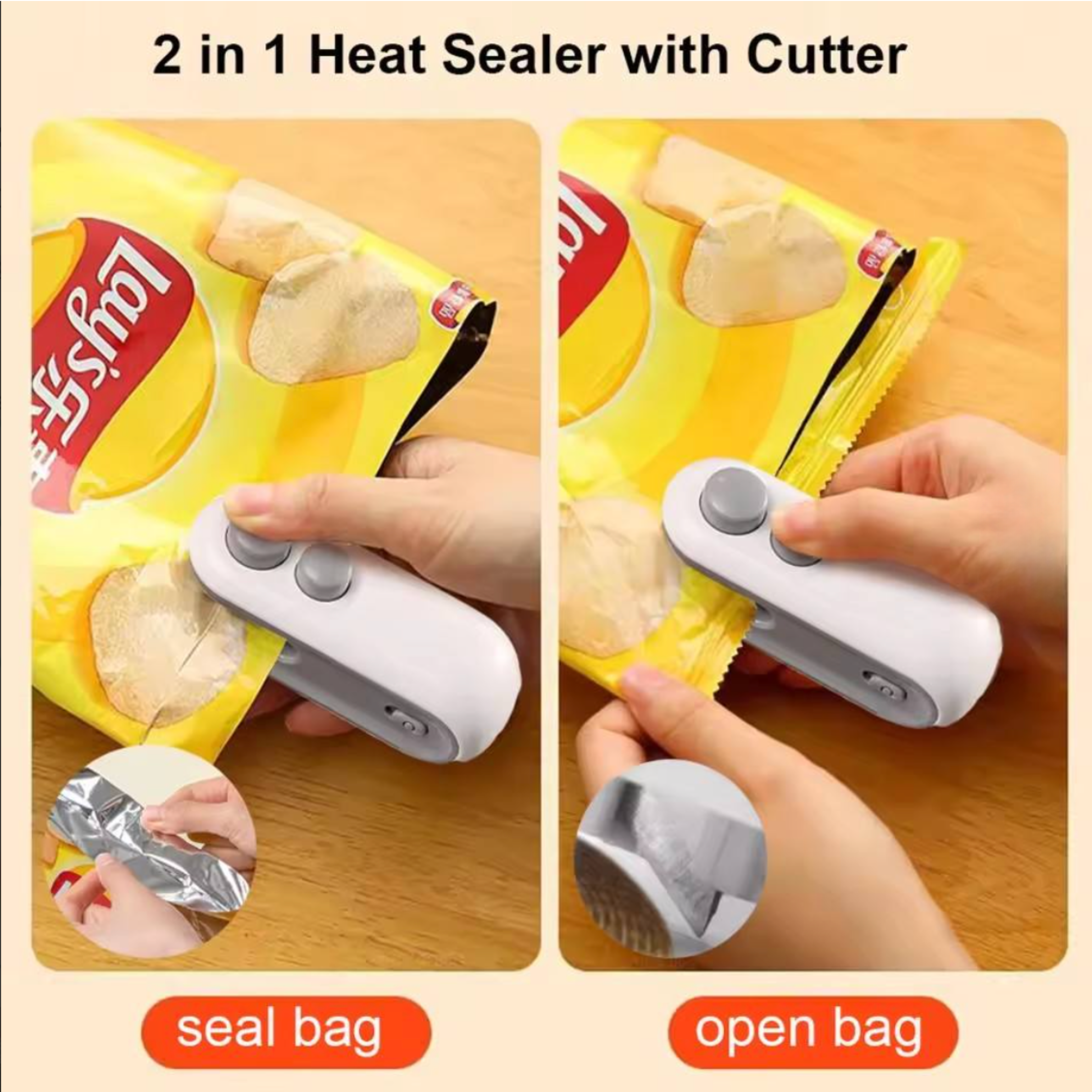 Mini Sealing Machine – Portable Handheld Sealer Clip for Food, Snacks, Chips Plastic Bag Sealer for Freshness & Storage Multicolor, Vaccum sealer machine