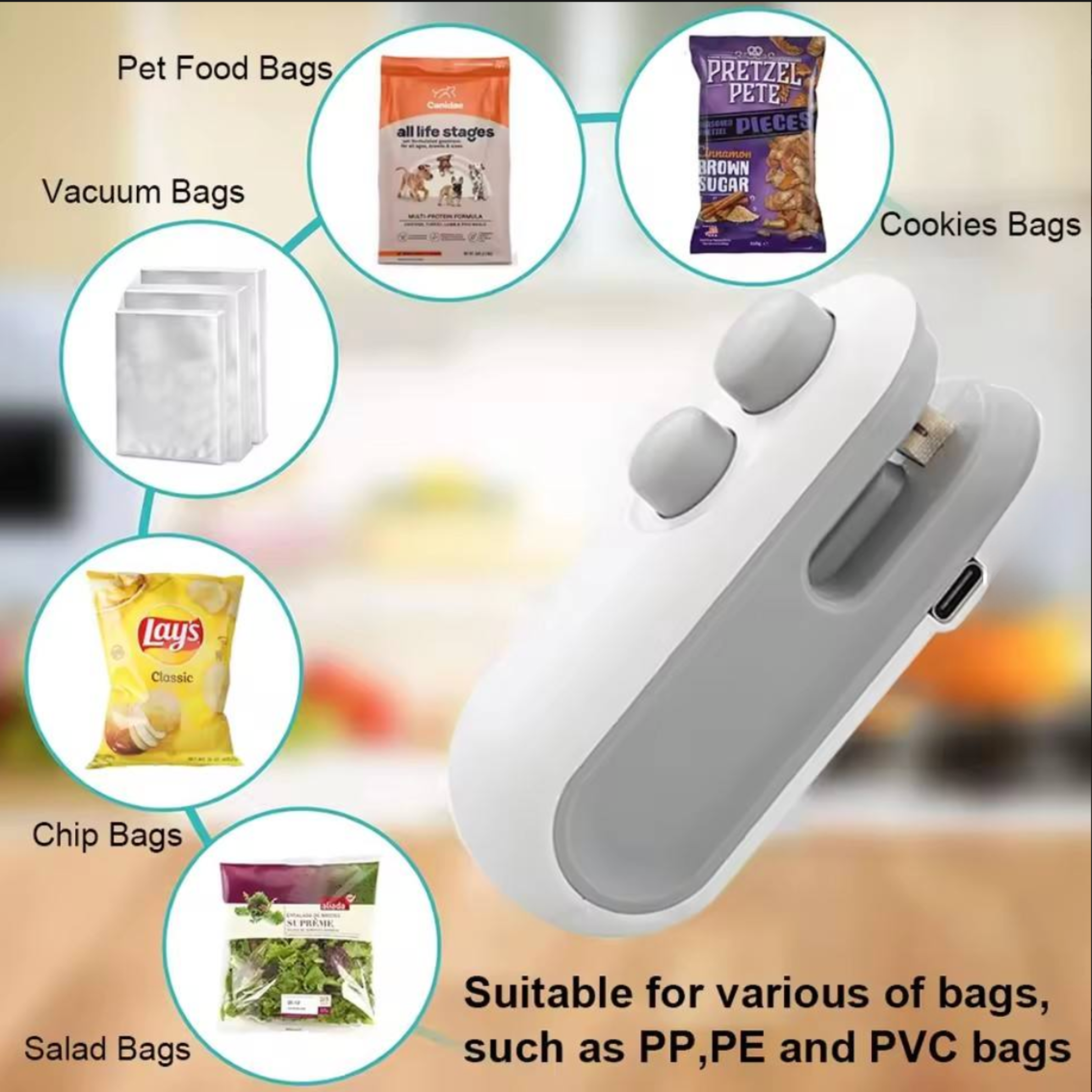 Mini Sealing Machine – Portable Handheld Sealer Clip for Food, Snacks, Chips Plastic Bag Sealer for Freshness & Storage Multicolor, Vaccum sealer machine